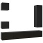 vidaXL Set Mobile TV 5 pz Nero in Truciolato vidaXL Set Mobile TV 5 pz Nero in Truciolato