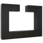 vidaXL Set di Mobili Porta TV 6 pz Nero in Legno Multistrato vidaXL Set di Mobili Porta TV 6 pz Nero in Legno Multistrato