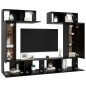 vidaXL Set di Mobili Porta TV 6 pz Nero in Legno Multistrato vidaXL Set di Mobili Porta TV 6 pz Nero in Legno Multistrato
