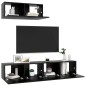 vidaXL Mobili Porta TV 3 pz Neri in Legno Multistrato vidaXL Mobili Porta TV 3 pz Neri in Legno Multistrato
