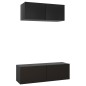 vidaXL Set Mobile TV 2 pz Nero in Truciolato