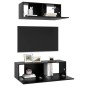 vidaXL Set Mobile TV 2 pz Nero in Truciolato