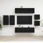 vidaXL Set Mobile TV 8 pz Nero in Truciolato vidaXL Set Mobile TV 8 pz Nero in Truciolato