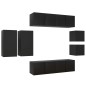 vidaXL Set Mobile TV 8 pz Nero in Truciolato vidaXL Set Mobile TV 8 pz Nero in Truciolato