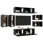 vidaXL Set Mobile TV 8 pz Nero in Truciolato vidaXL Set Mobile TV 8 pz Nero in Truciolato