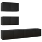 vidaXL Set di Mobili Porta TV 4 pz Nero in Legno Multistrato vidaXL Set di Mobili Porta TV 4 pz Nero in Legno Multistrato