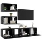 vidaXL Set di Mobili Porta TV 4 pz Nero in Legno Multistrato vidaXL Set di Mobili Porta TV 4 pz Nero in Legno Multistrato