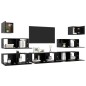 vidaXL Set Mobili TV 7 pz Nero in Truciolato vidaXL Set Mobili TV 7 pz Nero in Truciolato