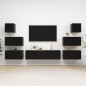 vidaXL Set di Mobili Porta TV 8 pz Nero in Legno Multistrato vidaXL Set di Mobili Porta TV 8 pz Nero in Legno Multistrato