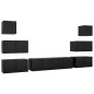 vidaXL Set di Mobili Porta TV 8 pz Nero in Legno Multistrato vidaXL Set di Mobili Porta TV 8 pz Nero in Legno Multistrato