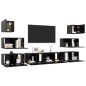 vidaXL Set di Mobili Porta TV 8 pz Nero in Legno Multistrato vidaXL Set di Mobili Porta TV 8 pz Nero in Legno Multistrato