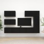 vidaXL Set di Mobili Porta TV 6 pz Nero in Legno Multistrato
