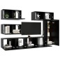 vidaXL Set di Mobili Porta TV 6 pz Nero in Legno Multistrato