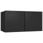vidaXL Set di Mobili Porta TV 10 pz Nero in Legno Multistrato vidaXL Set di Mobili Porta TV 10 pz Nero in Legno Multistrato