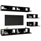 vidaXL Set di Mobili Porta TV 6 pz Nero in Legno Multistrato vidaXL Set di Mobili Porta TV 6 pz Nero in Legno Multistrato