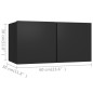 vidaXL Set di Mobili Porta TV 7 pz Nero in Legno Multistrato vidaXL Set di Mobili Porta TV 7 pz Nero in Legno Multistrato