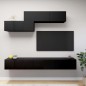 vidaXL Set Mobile TV 6 pz Nero in Truciolato vidaXL Set Mobile TV 6 pz Nero in Truciolato