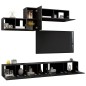 vidaXL Set Mobile TV 6 pz Nero in Truciolato vidaXL Set Mobile TV 6 pz Nero in Truciolato