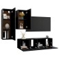 vidaXL Set Mobile TV 4 pz Nero in Truciolato vidaXL Set Mobile TV 4 pz Nero in Truciolato