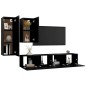 vidaXL Set Mobile TV 4 pz Nero in Truciolato vidaXL Set Mobile TV 4 pz Nero in Truciolato