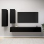 vidaXL Set di Mobili Porta TV 4 pz Nero in Legno Multistrato vidaXL Set di Mobili Porta TV 4 pz Nero in Legno Multistrato