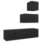vidaXL Set Mobile TV 4 pz Nero in Truciolato vidaXL Set Mobile TV 4 pz Nero in Truciolato