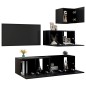 vidaXL Set Mobile TV 4 pz Nero in Truciolato vidaXL Set Mobile TV 4 pz Nero in Truciolato