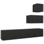 vidaXL Set Mobile TV 4 pz Nero in Truciolato