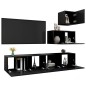 vidaXL Set Mobile TV 4 pz Nero in Truciolato