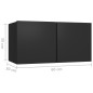 vidaXL Set Mobile TV 4 pz Nero in Truciolato