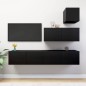 vidaXL Set di Mobili Porta TV 4 pz Nero in Legno Multistrato vidaXL Set di Mobili Porta TV 4 pz Nero in Legno Multistrato