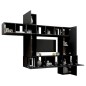 vidaXL Set Mobile TV 10 pz Nero in Truciolato vidaXL Set Mobile TV 10 pz Nero in Truciolato