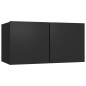 vidaXL Set Mobile TV 10 pz Nero in Truciolato vidaXL Set Mobile TV 10 pz Nero in Truciolato