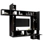 vidaXL Set di Mobili Porta TV 9 pz Nero in Legno Multistrato vidaXL Set di Mobili Porta TV 9 pz Nero in Legno Multistrato