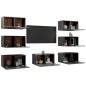 vidaXL Mobili TV 7 pz Grigi 30,5x30x60 cm in Truciolato vidaXL Mobili TV 7 pz Grigi 30,5x30x60 cm in Truciolato