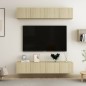 vidaXL Mobili TV 4 pz Rovere Sonoma 80x30x30 cm in Legno Multistrato vidaXL Mobili TV 4 pz Rovere Sonoma 80x30x30 cm in Legno Multistrato