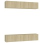 vidaXL Mobili TV 4 pz Rovere Sonoma 80x30x30 cm in Legno Multistrato vidaXL Mobili TV 4 pz Rovere Sonoma 80x30x30 cm in Legno Multistrato