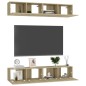 vidaXL Mobili TV 4 pz Rovere Sonoma 80x30x30 cm in Legno Multistrato vidaXL Mobili TV 4 pz Rovere Sonoma 80x30x30 cm in Legno Multistrato