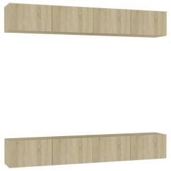 vidaXL Mobili TV 4 pz Rovere Sonoma 100x30x30 cm in Truciolato
