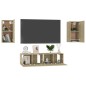 vidaXL Set di Mobili Porta TV 4 pz Rovere Sonoma in Legno Multistrato vidaXL Set di Mobili Porta TV 4 pz Rovere Sonoma in Legno Multistrato