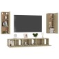 vidaXL Set Porta TV 5 pz Rovere Sonoma in Truciolato vidaXL Set Porta TV 5 pz Rovere Sonoma in Truciolato