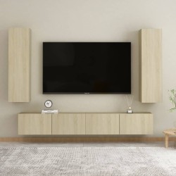 vidaXL Set di Mobili Porta TV 4 pz Rovere Sonoma in Legno Multistrato