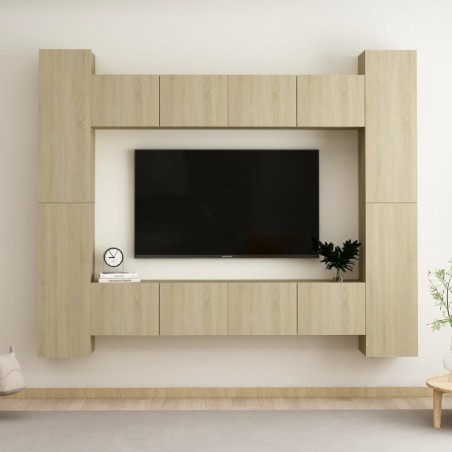 vidaXL Set di Mobili Porta TV 8 pz Rovere Sonoma in Legno Multistrato