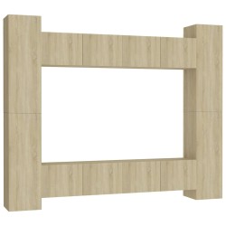 vidaXL Set di Mobili Porta TV 8 pz Rovere Sonoma in Legno Multistrato