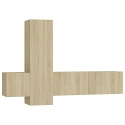 vidaXL Set di Mobili Porta TV 3 pz Rovere Sonoma in Legno Multistrato