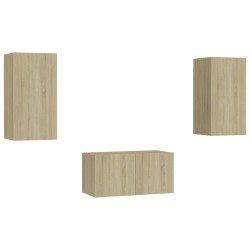 vidaXL Set Mobili TV 3 pz Rovere Sonoma in Truciolato