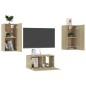 vidaXL Set Mobili TV 3 pz Rovere Sonoma in Truciolato vidaXL Set Mobili TV 3 pz Rovere Sonoma in Truciolato
