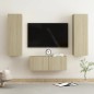 vidaXL Set di Mobili TV 3 pz Rovere Sonoma in Legno Multistrato vidaXL Set di Mobili TV 3 pz Rovere Sonoma in Legno Multistrato