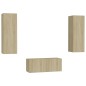 vidaXL Set di Mobili TV 3 pz Rovere Sonoma in Legno Multistrato vidaXL Set di Mobili TV 3 pz Rovere Sonoma in Legno Multistrato