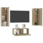 vidaXL Set di Mobili TV 3 pz Rovere Sonoma in Legno Multistrato vidaXL Set di Mobili TV 3 pz Rovere Sonoma in Legno Multistrato
